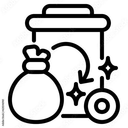  Rubbish outline style icon