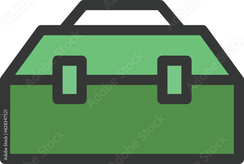 工具関連のカラー単品アイコン　工具箱