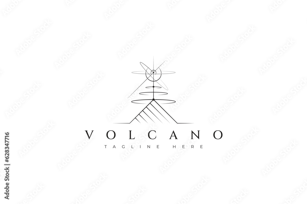 Explosion Volcano Mountain Logo Abstract Illustration Eruption Volcanic Apocalypse Sign Symbol Logo