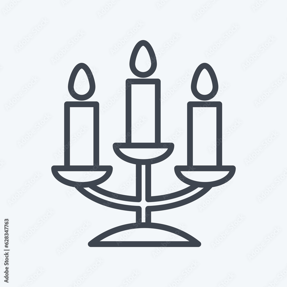 Icon Candelabra. related to Decoration symbol. line style. simple design editable. simple illustration Icon Candelabra. related to Decoration symbol. line style. simple design editable. simple illustration