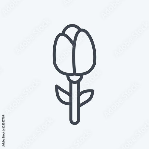 Icon Rose. related to Decoration symbol. line style. simple design editable. simple illustration