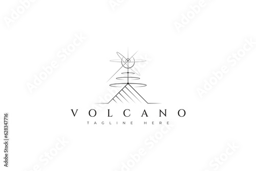 Explosion Volcano Mountain Logo Abstract Illustration Eruption Volcanic Apocalypse Sign Symbol Logo