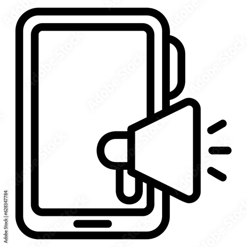 Mobile promotion outline style icon