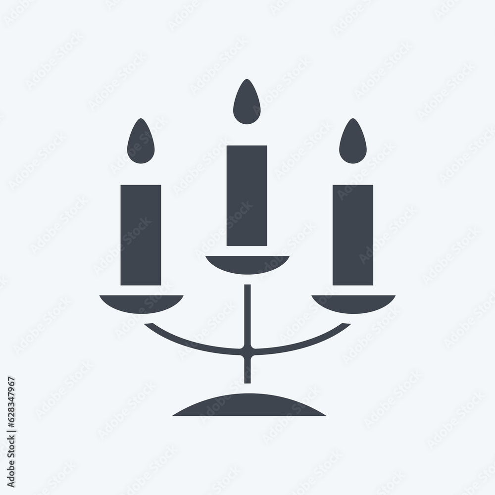 Icon Candelabra. related to Decoration symbol. glyph style. simple design editable. simple illustration Icon Candelabra. related to Decoration symbol. glyph style. simple design editable. simple illustration