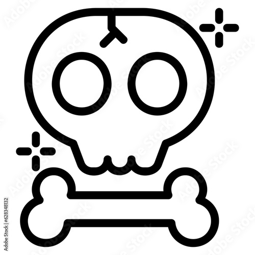  skull outline style icon