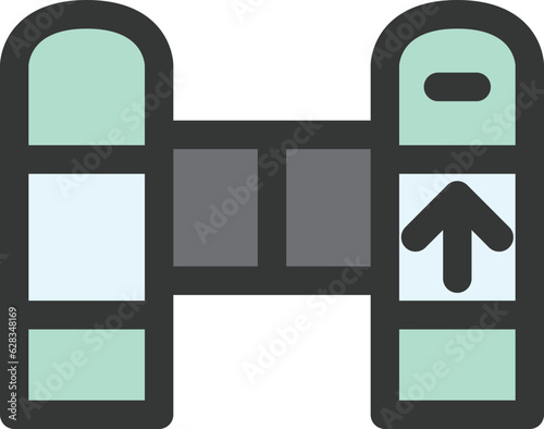 駅関連のカラー単品アイコン　改札口