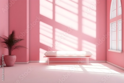 Pink Empty room interior background