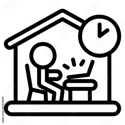  Working hours outline style icon