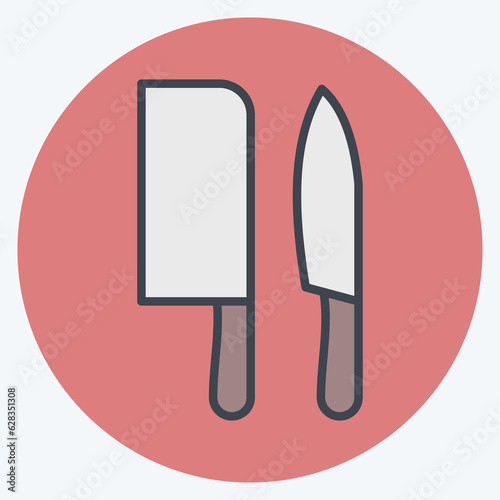 Icon Knives. related to Eid Al Adha symbol. Color Mate Style. simple design editable. simple illustration