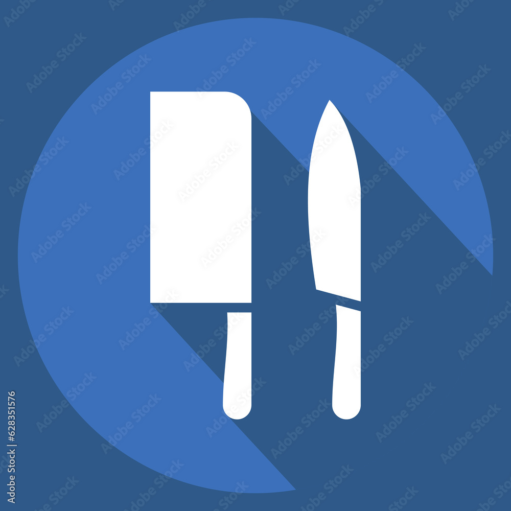 Icon Knives. related to Eid Al Adha symbol. Long Shadow Style. simple design editable. simple illustration Icon Knives. related to Eid Al Adha symbol. Long Shadow Style. simple design editable. simple illustration