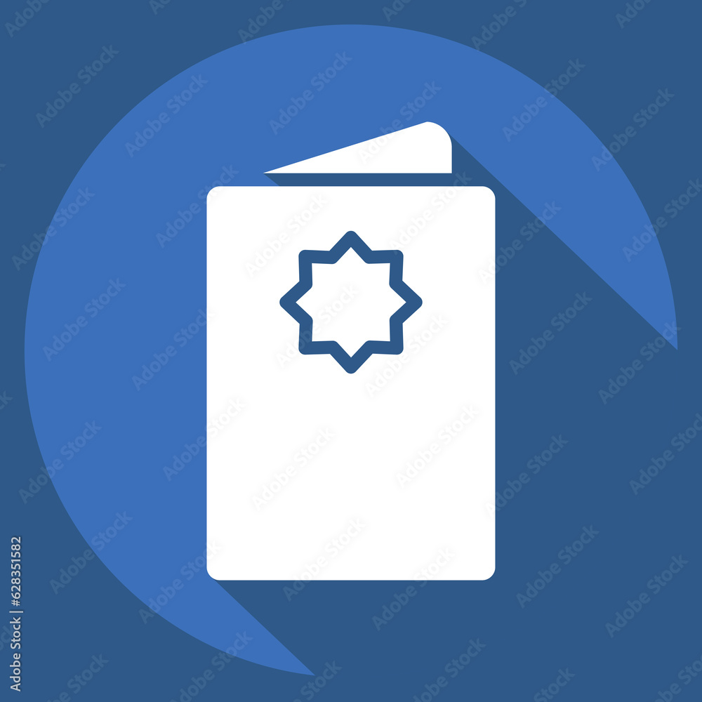 Icon Eid Card. related to Eid Al Adha symbol. Long Shadow Style. simple design editable. simple illustration Icon Eid Card. related to Eid Al Adha symbol. Long Shadow Style. simple design editable. simple illustration