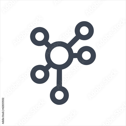 Asymmetrical hub icon