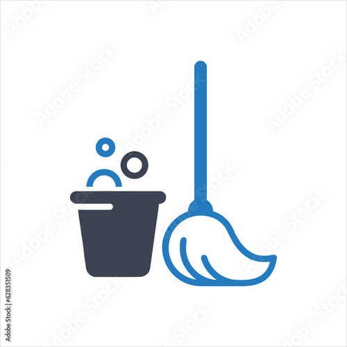 Mop And Bucket Icon