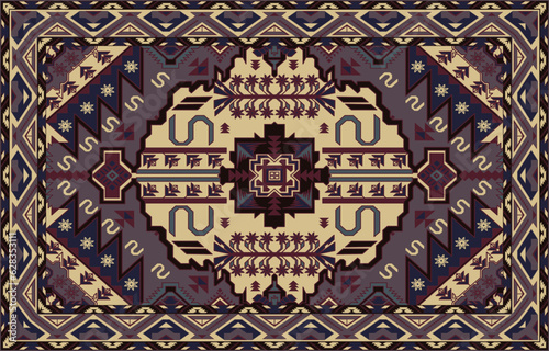 Carpet pattern Persian. Geometric ethnic oriental seamless pattern traditional Design for background. african pattern. rug , tile , wallpaper , Vector illustration. American