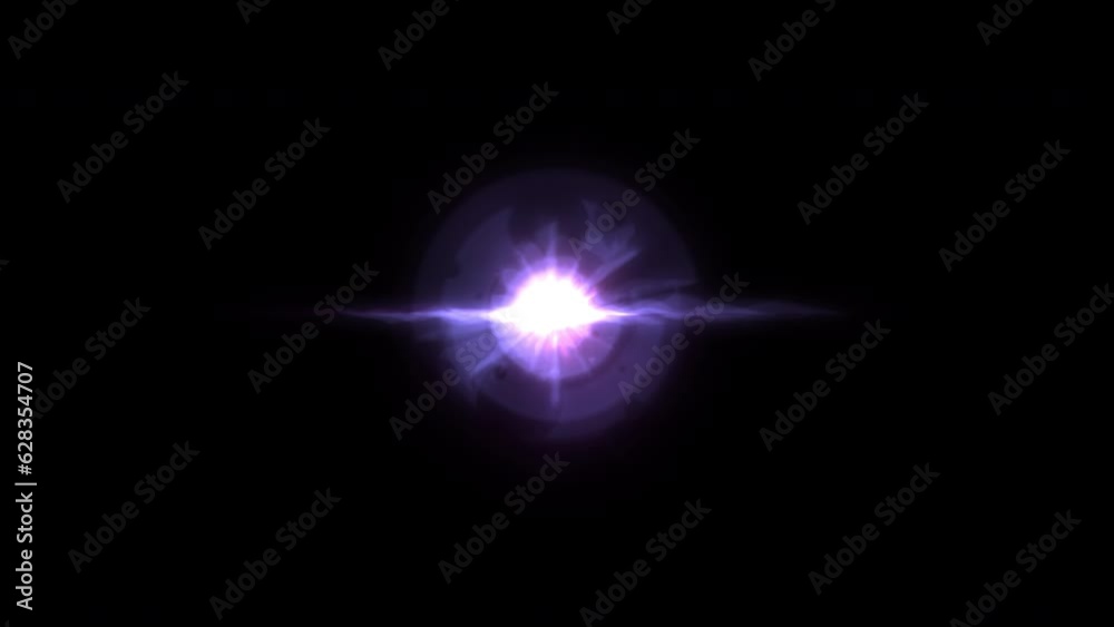 Anime Energy Ball 005 pulsing, glowing blue and purple, flickering as it eminates energy and electric arcs, 4k with alpha channel 
