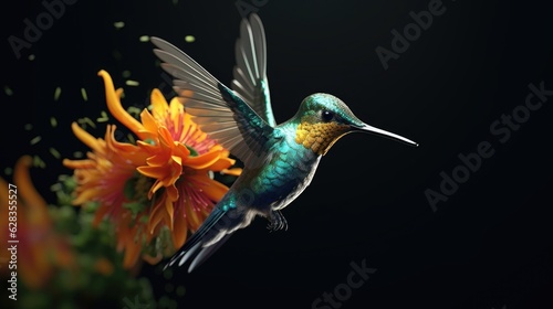 hummingbird and flower © faiz