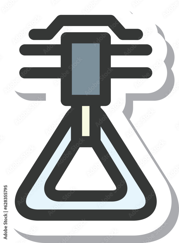 Fototapeta premium ステッカー風駅関連の単品アイコン 手すり 三角
