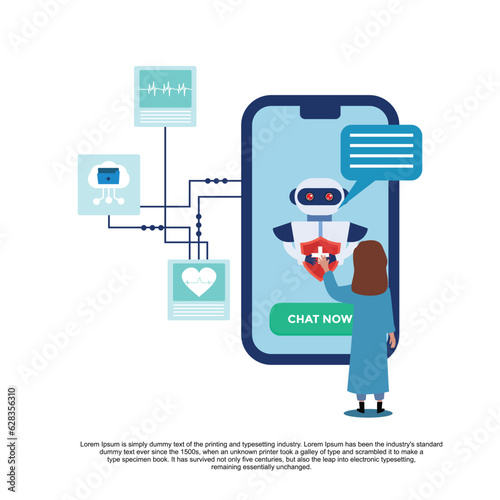 Medical chatbot, Artificial Intelligence help in medical diagnosis and online medical app banner 