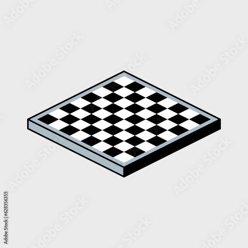 Chessboard isometric vector illustration