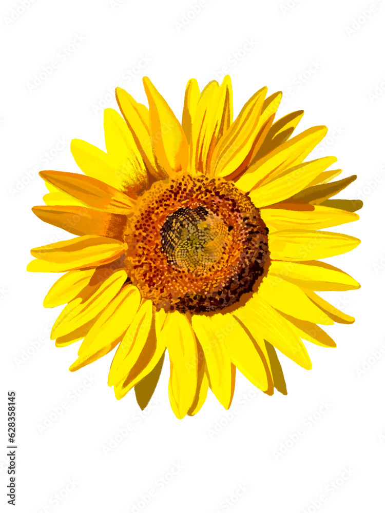 Fototapeta premium ひまわり（正面向き）花のみ