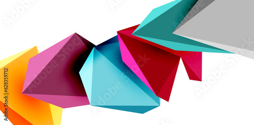 3d low poly triangle design elements