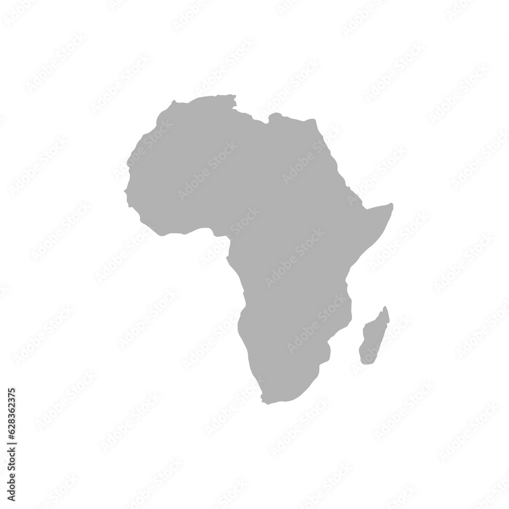 Africa blank map. africa map template. african silhouette. grey map africa. African continent