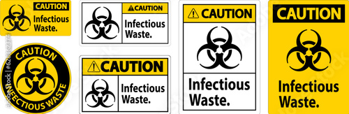 Caution Label Infectious Waste Sign