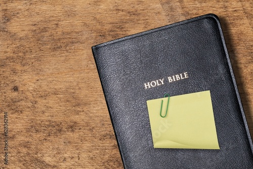 Blank note with classic holy bible book