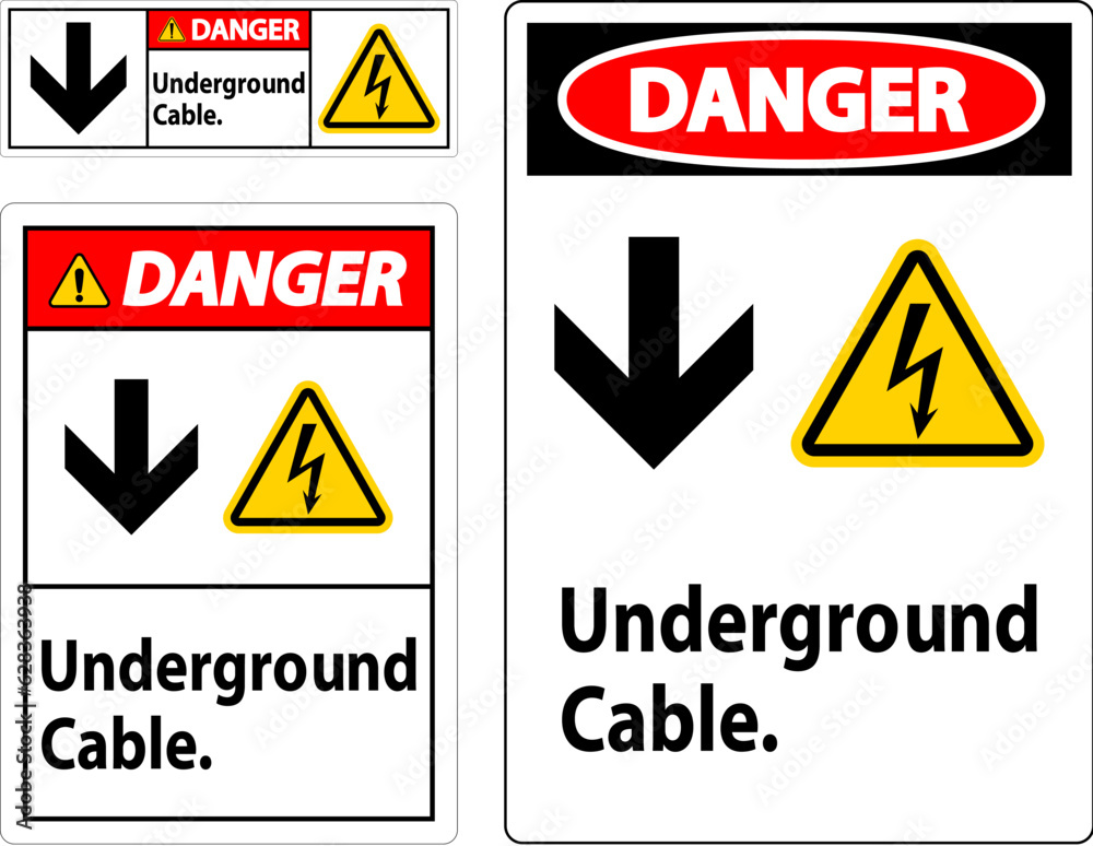 Danger Sign, Underground Cable Sign Danger Sign, Underground Cable Sign