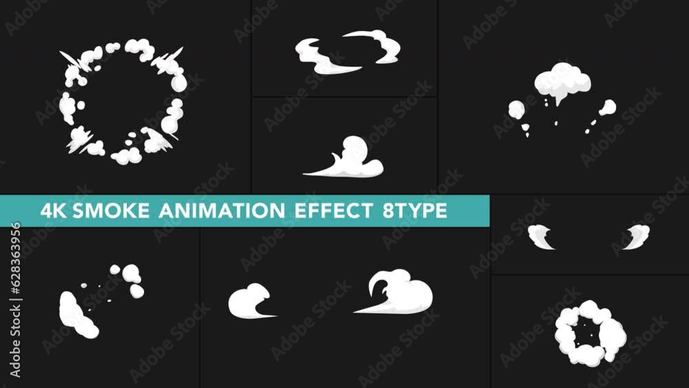 煙 4Kアニメエフェクト アルファチャンネル付き
