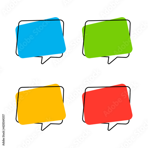 Set of Abstract Speech Bubble Box Labels