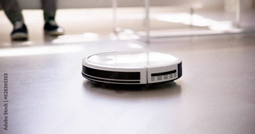 Home Robot Cleaner Doing Housework