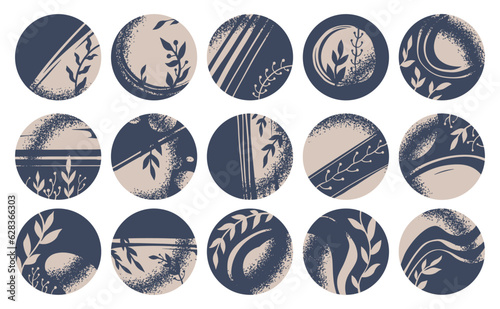 Story highlights with sepia filter, flora leaves