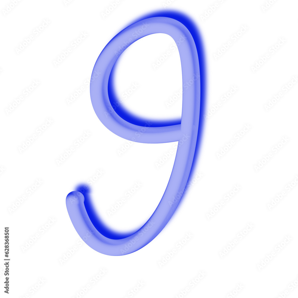 3d blue number 9 3d blue number 9