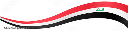 Iraq flag wave isolated on png or transparent background