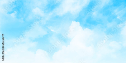 Fantastic soft white clouds against blue sky. Blue sky with beautiful natural white clouds