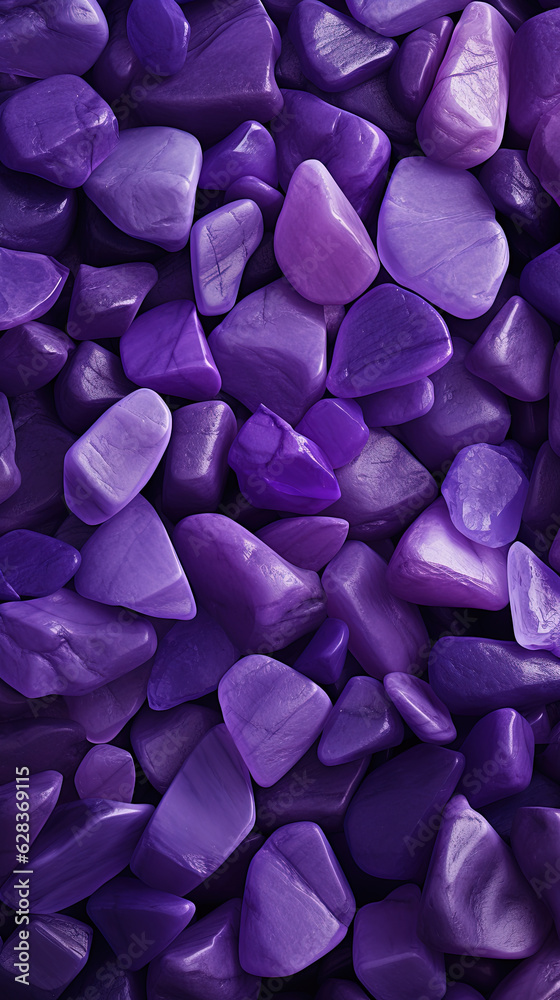 Pebbles stones background with purple toned
