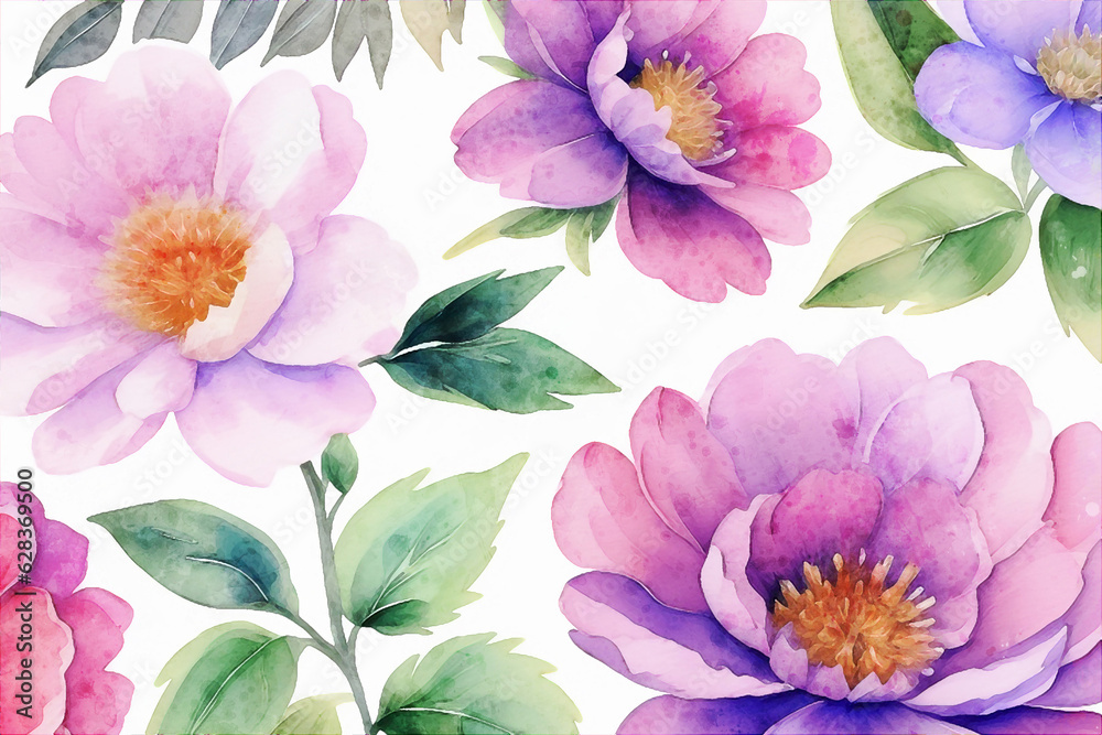 Beautiful elegant watercolor floral illustration