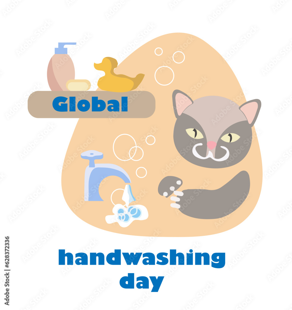 Fototapeta premium Global handwashing day. Design for kids