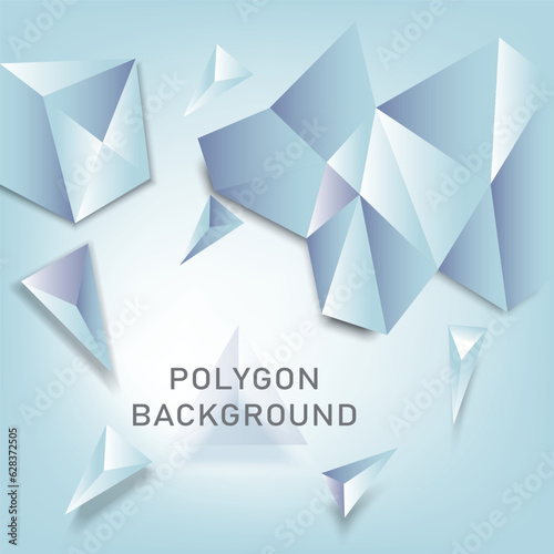 Abstract image design on gray background. There are polygons scattered around. You can center text, use it for cards, backgrounds, and book covers.