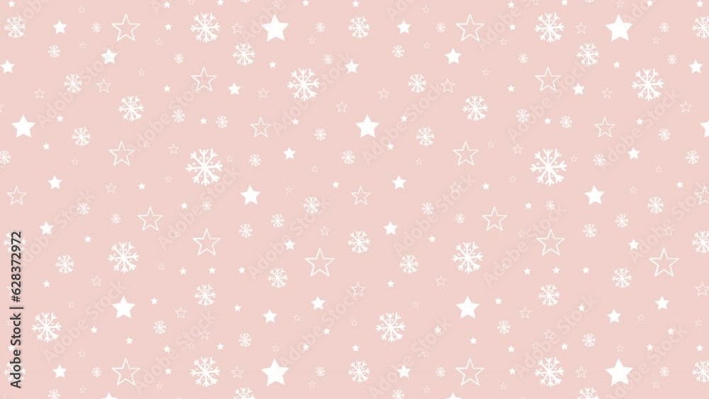 4k Animated Hand Drawn Doodle Style Seamless pattern Snowflakes and stars repeated motion texture decorative pattern for New year Christmas or winter concept Videos Template on Pastel Pink Background. 4k Animated Hand Drawn Doodle Style Seamless pattern Snowflakes and stars repeated motion texture decorative pattern for New year Christmas or winter concept Videos Template on Pastel Pink Background.