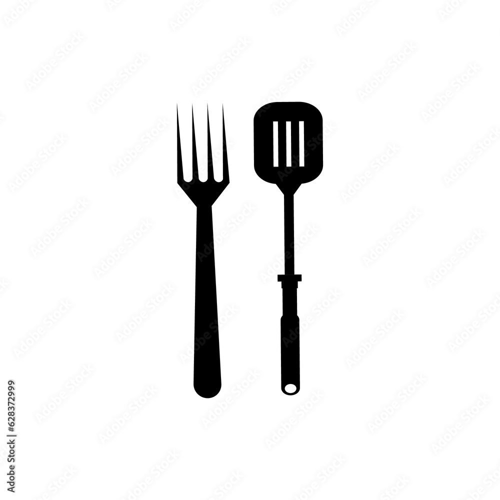 spoon and spatula icon design template spoon and spatula icon design template
