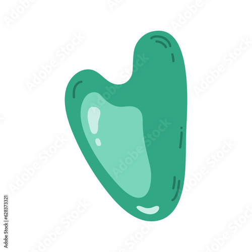 Natural green nephrite stone, gua sha scraper