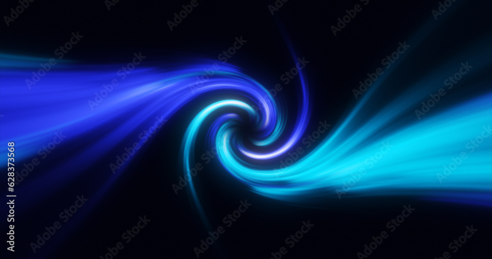 Abstract blue swirl twisted abstract tunnel from lines background