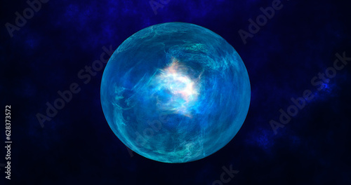 Abstract ball sphere planet energy transparent glass space abstract background