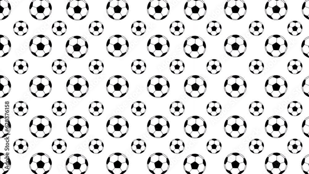 Side on view of a hand drawn shooted football Black and white soccer ball in a continuous roll for sports advertising 4K 60fps for smooth motion isolated on green chroma key screen Side on view of a hand drawn shooted football Black and white soccer ball in a continuous roll for sports advertising 4K 60fps for smooth motion isolated on green chroma key screen
