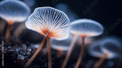  a group of white flowers sitting on top of a black ground. generative ai