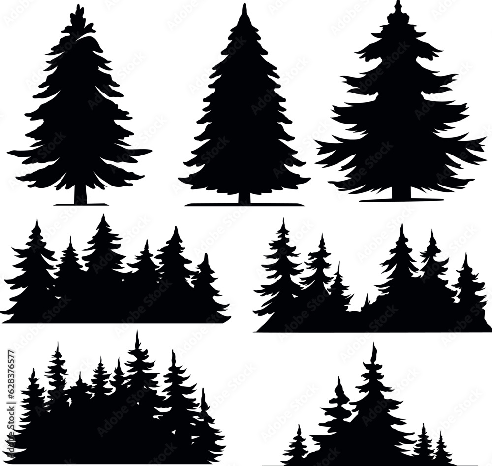 Bäume vector schwarz auf weissem hintergrund Bäume vector schwarz auf weissem hintergrund