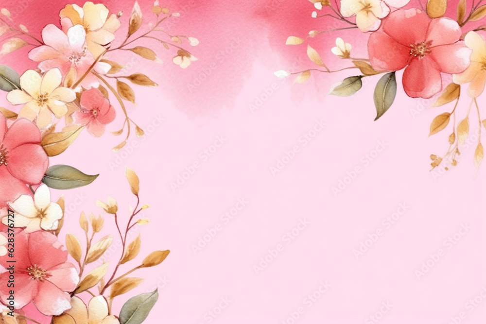 Greeting card with watercolor flowers.ai generated Greeting card with watercolor flowers.ai generated