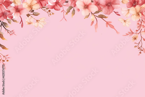Greeting card with watercolor flowers.ai generated 